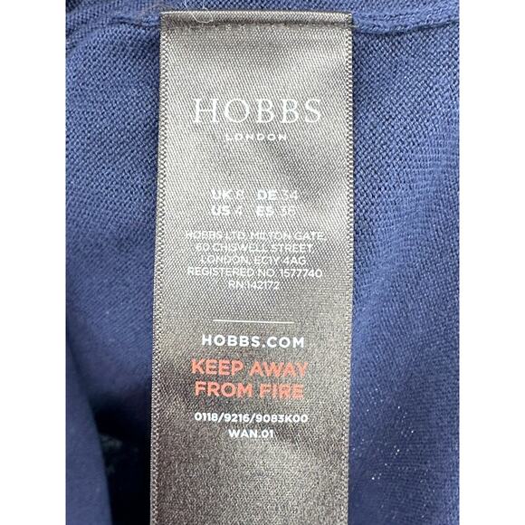 Hobbs London Shift Dress Blue Long Sleeve Collared Work Office Professional 4 - Picture 7 of 12